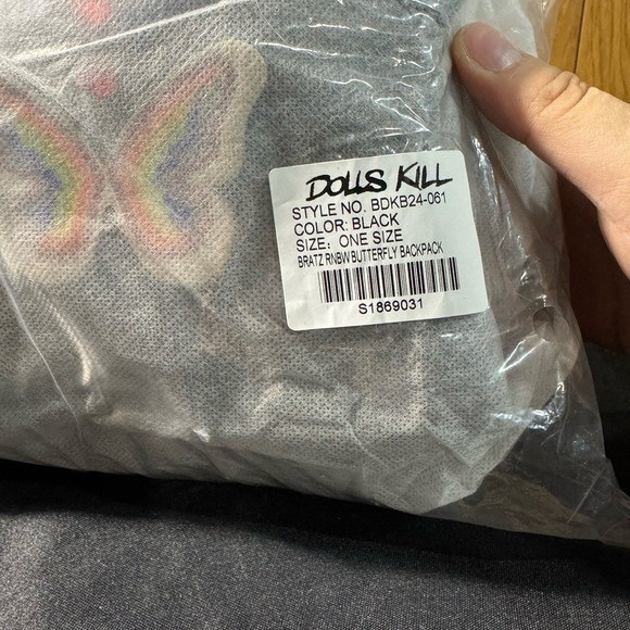 Dolls Kill - Bratz Black Backpack with Rainbow Butterfly and Gem‎ Accents NWT main image 11